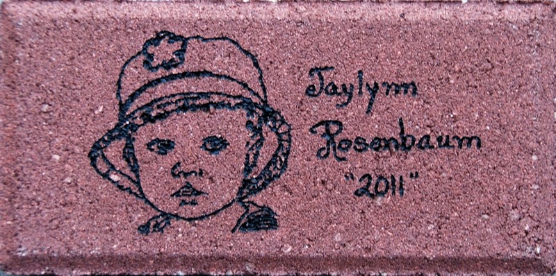 Laser engraved brick