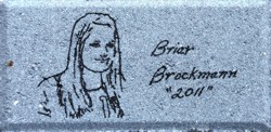 portrait engraved brick