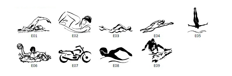 Engraved Bricks symbols clipart sports