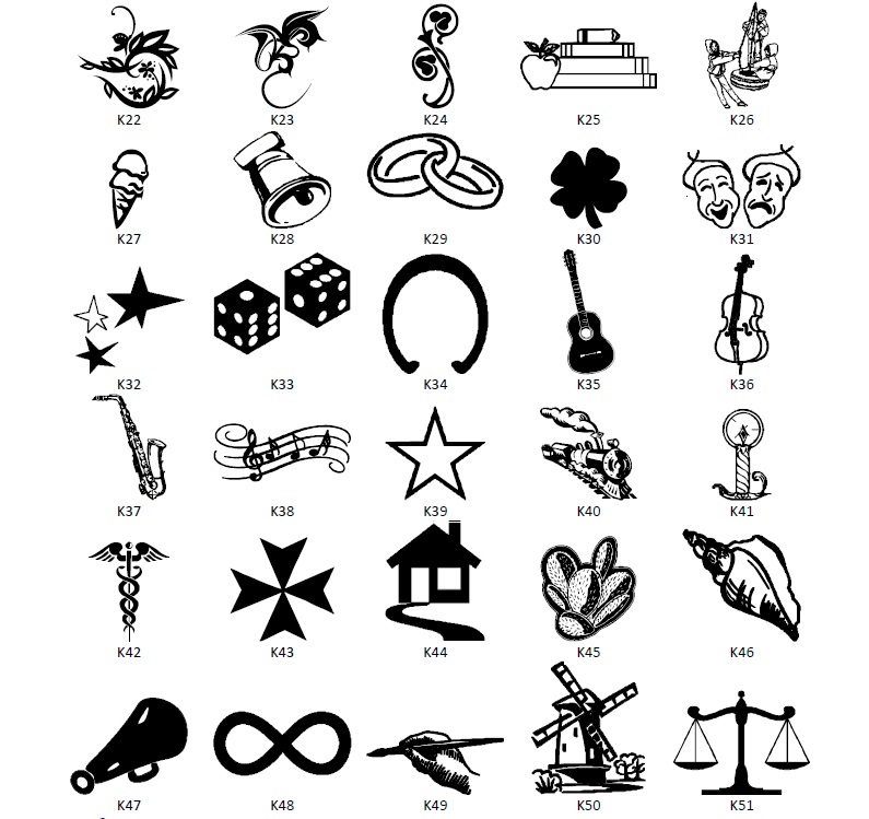 Engraved Bricks symbols clipart MISCELLANEOUS